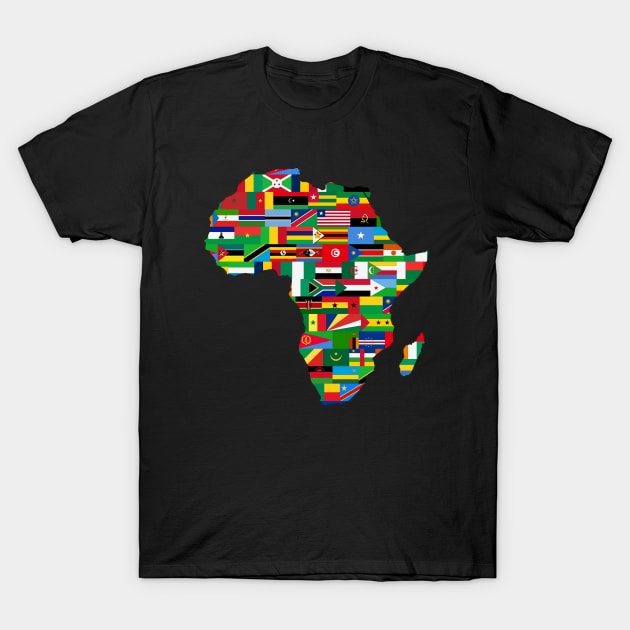 Africa Flags Map T-Shirt by redhornet